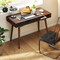 2 Piece Brown Engineered Wood Mid-Century Desk with 7-Drawer Mobile Dresser